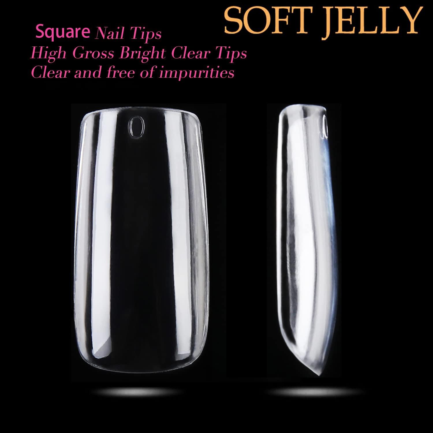 imageUNA GELLA Almond Fake Gel Nail Tips 216pcs Medium Almond Pre Shaped Nails Tips for LongLasting Acrylic Nails Perfect for DIY At Home French Style Nail Salon 12 SizesMedium Square Nail Tips