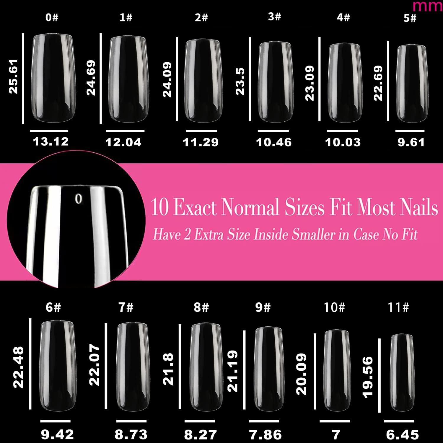 imageUNA GELLA Almond Fake Gel Nail Tips 216pcs Medium Almond Pre Shaped Nails Tips for LongLasting Acrylic Nails Perfect for DIY At Home French Style Nail Salon 12 SizesMedium Square Nail Tips