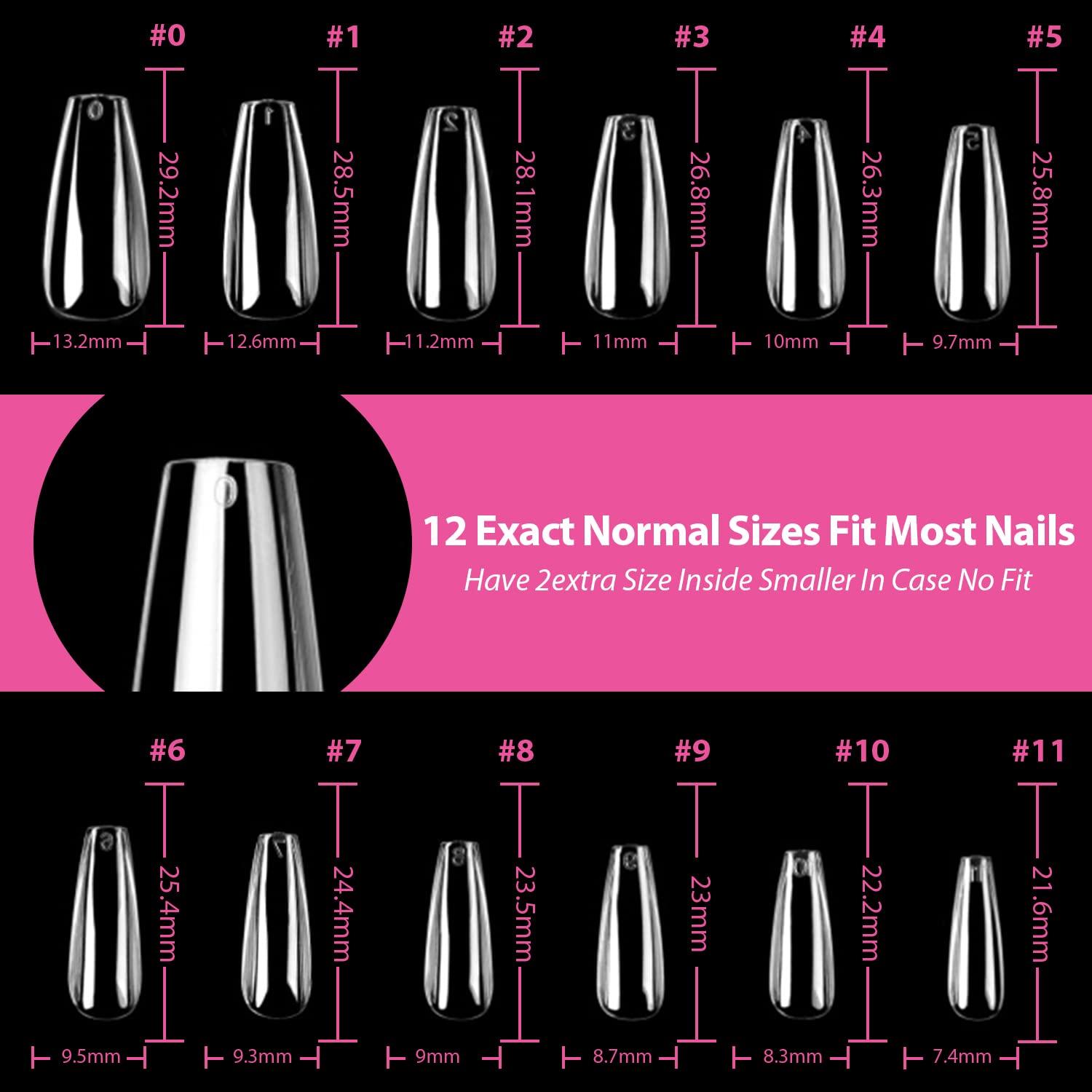 imageUNA GELLA Almond Fake Gel Nail Tips 216pcs Medium Almond Pre Shaped Nails Tips for LongLasting Acrylic Nails Perfect for DIY At Home French Style Nail Salon 12 SizesLong Coffin Nail Tips