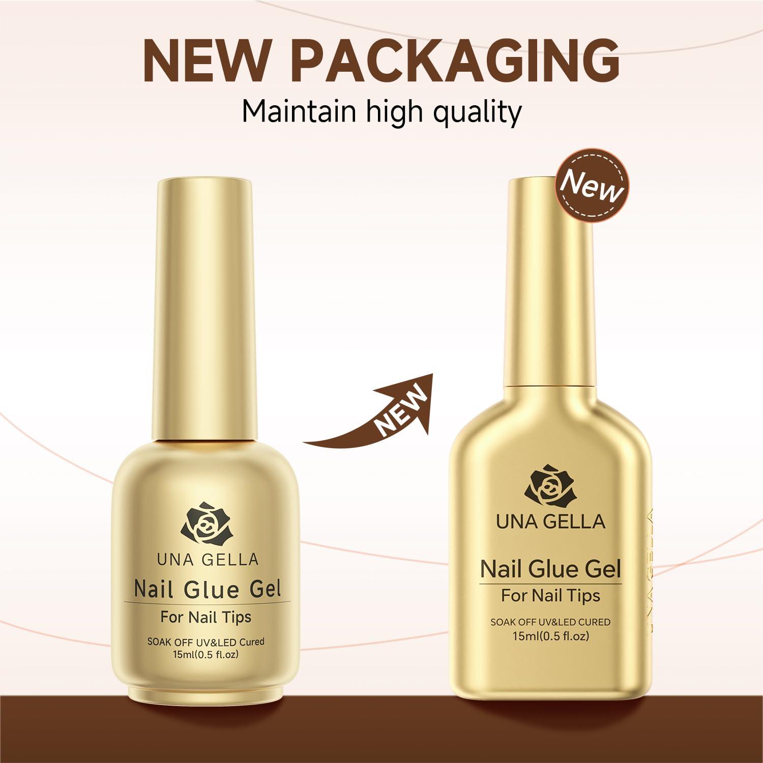 imageUNA GELLA Extra Short Almond Nail Tips 504 Pcs PreFiled XS Almond Gel Nails 12 Sizes Half Matte Full Cover Press Ons for Nail Extension Manicure Home DIY Salon2Pcs Gel Nail Glue