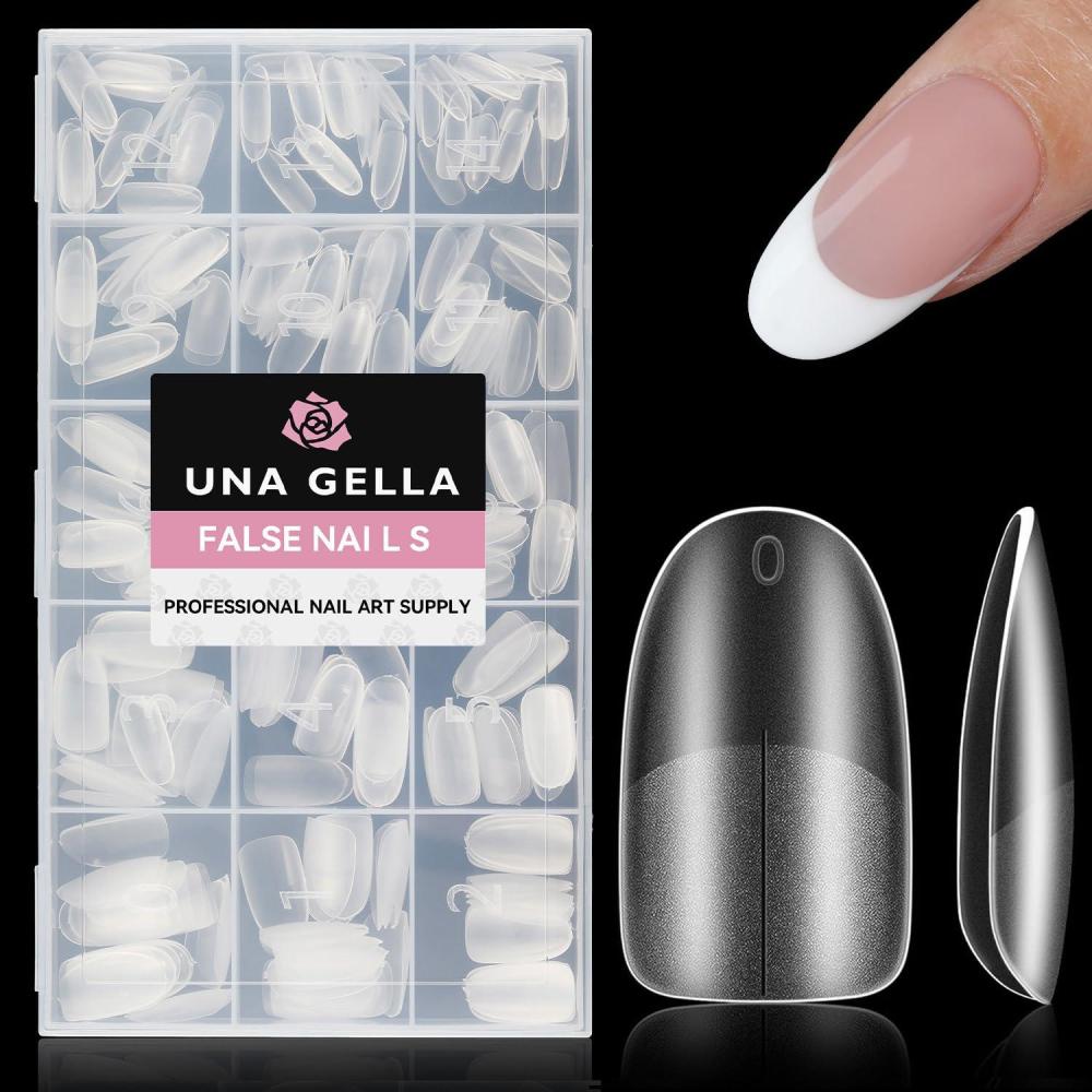imageUNA GELLA Coffin Gel Nail Tips 312Pcs Matte Full Cover False Nail Tips 15Sizes Short Coffin Gel Tips Fake Nails For Nail Extension Nail Art DIY Salon Gelly TipsMedium Oval