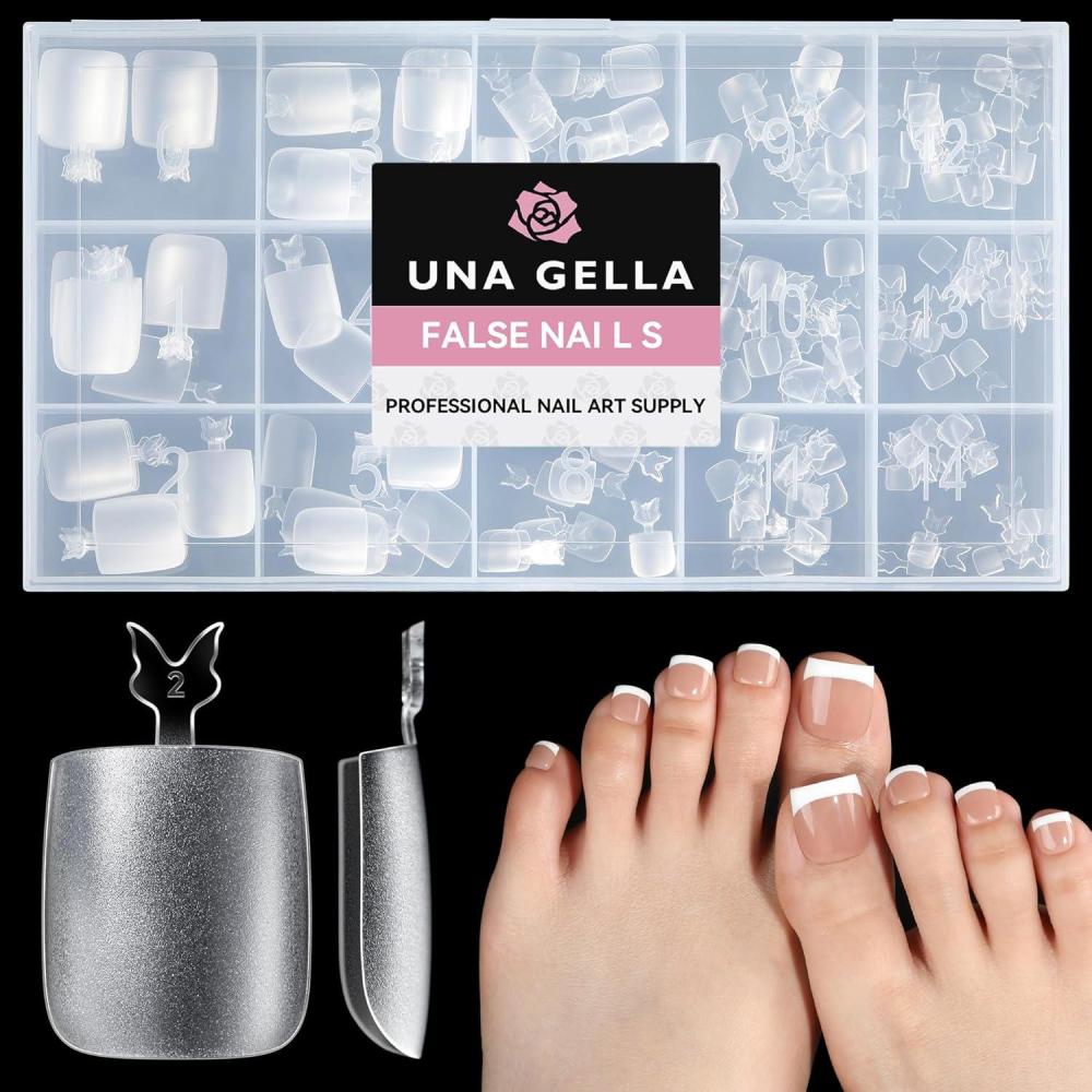 imageUNA GELLA Extra Short Coffin Nail Tips XS 216pcs Preshape Press on Nails Extra Short Coffin Gel Tips Full Cover Acrylic Fake False Nails Extension 12 Sizes Gelly TipsSquare Toe Nail Tips
