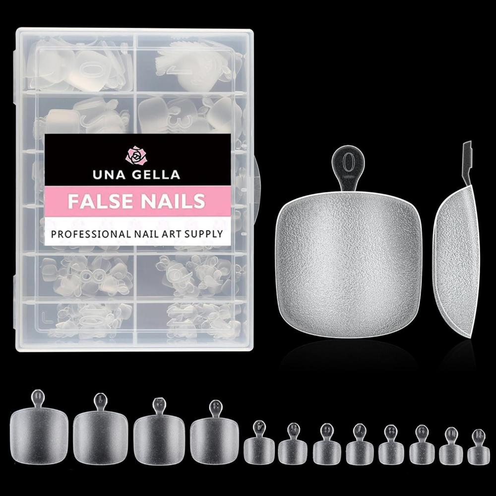 imageUNA GELLA Toe Nail Tips 312Pcs Short Square False Soft Gel Full Cover ToeNail Tips Matte Press on Fake Toenails 12 Sizes Preshape Acrylic Toenails Tips For Nail Extension Home DIY Nail Salon