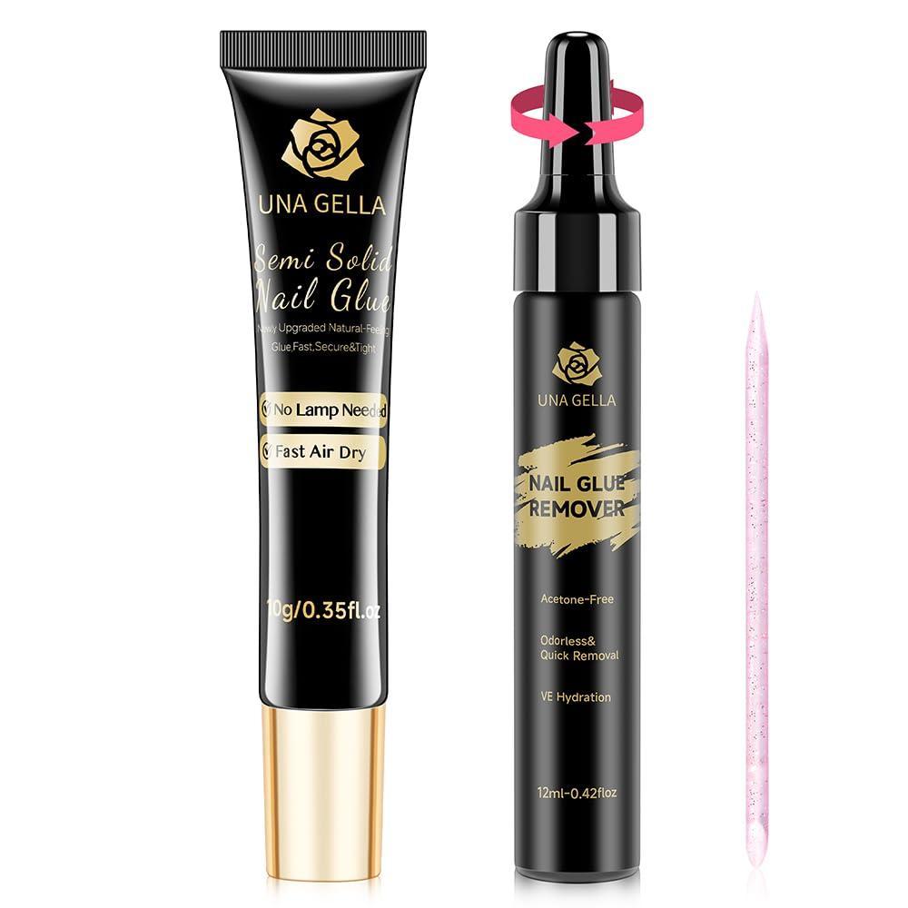 imageUNA GELLA XXL Long Square Nails Tips 216 PCS No C Curve Straight Nail Tips Full Cover Square Gel Tips Extra Long Nail Tips Clear False Fake Nails Gel Nail Extension for Nail Salon Home DIY 12 SizesA0Nail Glue Kit