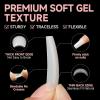 UNA GELLA Acrylic Nail Tips White Half Cover False Nails Tips French Style Square Gel Nail Tips 504pcs Fake Nails No c Curve for DIY French Tip Press On Nails 12 Sizes(A2-Medium Square White)