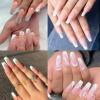 UNA GELLA Acrylic Nail Tips White Half Cover False Nails Tips French Style Square Gel Nail Tips 504pcs Fake Nails No c Curve for DIY French Tip Press On Nails 12 Sizes(White Half)