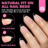 UNA GELLA Almond Gel Nail Tips, 504PCS Pre Etched Clear Fake Nails Tips Medium Almond Shape – 12 Sizes Full Cover Soft Acrylic Press On Nail Extensions No C Curve Gift for Diy at Home(A2-Short Almond)