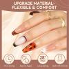 UNA GELLA Almond Gel Nail Tips, 504PCS Pre Etched Clear Fake Nails Tips Medium Almond Shape – 12 Sizes Full Cover Soft Acrylic Press On Nail Extensions No C Curve Gift for Diy at Home(A0-Medium Coffin Half Matte)
