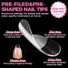 UNA GELLA Almond Gel Nail Tips, 504PCS Pre Etched Clear Fake Nails Tips Medium Almond Shape – 12 Sizes Full Cover Soft Acrylic Press On Nail Extensions No C Curve Gift for Diy at Home(Medium Round)