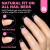 UNA GELLA Almond Gel Nail Tips, 504PCS Pre Etched Clear Fake Nails Tips Medium Almond Shape – 12 Sizes Full Cover Soft Acrylic Press On Nail Extensions No C Curve Gift for Diy at Home(A3-Short Square)