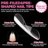 UNA GELLA Almond Gel Nail Tips, 504PCS Pre Etched Clear Fake Nails Tips Medium Almond Shape – 12 Sizes Full Cover Soft Acrylic Press On Nail Extensions No C Curve Gift for Diy at Home(A2-Short Almond)