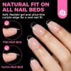 UNA GELLA Almond Gel Nail Tips, 504PCS Pre Etched Clear Fake Nails Tips Medium Almond Shape – 12 Sizes Full Cover Soft Acrylic Press On Nail Extensions No C Curve Gift for Diy at Home(Medium Round)