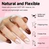 UNA GELLA Almond Gel Nail Tips, 504PCS Pre Etched Clear Fake Nails Tips Medium Almond Shape – 12 Sizes Full Cover Soft Acrylic Press On Nail Extensions No C Curve Gift for Diy at Home(Short Oval)
