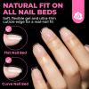 UNA GELLA Almond Gel Nail Tips, 504PCS Pre Etched Clear Fake Nails Tips Medium Almond Shape – 12 Sizes Full Cover Soft Acrylic Press On Nail Extensions No C Curve Gift for Diy at Home(XS Ballerina)