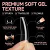UNA GELLA Clear Gel Nail Tips Square No C Curve 504pcs French Style Square Acrylic Nail Tips Pre-inner Half Cover Faster Gel Nail Extension Home DIY French Press On Nails 12 Sizes