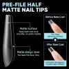 UNA GELLA Coffin Nails Tips Pre-buff Soft Gel Nail Tips Matte Medium Coffin False Nails Tips Acrylic Full Cover 504Pcs 15Sizes Gelly Press On Nails Fake Nail Tips for Nail Extension DIY Salon