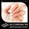 UNA GELLA Extra Long Nail Tips Square 504pcs Double Side Pre-shape Square Nail Tips Gel Acrylic XL Fake Nails Half Cover Nails Tips for Nail Extensions Home DIY Nail Salon 12 Sizes