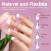 UNA GELLA Extra Short Almond Nail Tips 12 Sizes Short Almond Gel Nail Tips 120Pcs Soft Gel Clear Full Cover Nails Tips Acrylic False Nails Press On Nails for Extensions DIY Salon(Medium Square)