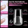 UNA GELLA Extra Short Almond Nail Tips 12 Sizes Short Almond Gel Nail Tips 120Pcs Soft Gel Clear Full Cover Nails Tips Acrylic False Nails Press On Nails for Extensions DIY Salon(Medium Square)