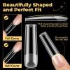 UNA GELLA Extra Short Almond Nail Tips, 504 Pcs Pre-Filed XS Almond Gel Nails, 12 Sizes Half Matte Full Cover Press Ons for Nail Extension Manicure Home DIY Salon(XXL Full Square)