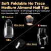 UNA GELLA Extra Short Almond Nail Tips, 504 Pcs Pre-Filed XS Almond Gel Nails, 12 Sizes Half Matte Full Cover Press Ons for Nail Extension Manicure Home DIY Salon(A – MediumAlmond)