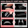 UNA GELLA Extra Short Almond Nail Tips, 504 Pcs Pre-Filed XS Almond Gel Nails, 12 Sizes Half Matte Full Cover Press Ons for Nail Extension Manicure Home DIY Salon(Short Square)