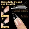 UNA GELLA Extra Short Almond Nail Tips, 504 Pcs Pre-Filed XS Almond Gel Nails, 12 Sizes Half Matte Full Cover Press Ons for Nail Extension Manicure Home DIY Salon(Medium Stiletto)
