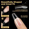 UNA GELLA Extra Short Almond Nail Tips, 504 Pcs Pre-Filed XS Almond Gel Nails, 12 Sizes Half Matte Full Cover Press Ons for Nail Extension Manicure Home DIY Salon(Medium Coffin)