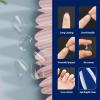 UNA GELLA Extra Short Coffin Nail Tips 504Pcs Short Coffin Gel Nail Tips 12 Sizes Press On Nails Full Cover Clear Soft Gel Fake Nails Extension for Home DIY Salon