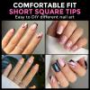 UNA GELLA Extra Short Coffin Nail Tips: XS 216pcs Pre-shape Press on Nails Extra Short Coffin Gel Tips Full Cover Acrylic Fake False Nails Extension 12 Sizes Gelly Tips(B-Short Square)