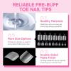 UNA GELLA Extra Short Coffin Nail Tips: XS 216pcs Pre-shape Press on Nails Extra Short Coffin Gel Tips Full Cover Acrylic Fake False Nails Extension 12 Sizes Gelly Tips(Square Toe Nail Tips)