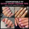 UNA GELLA Extra Short Coffin Nail Tips: XS 216pcs Pre-shape Press on Nails Extra Short Coffin Gel Tips Full Cover Acrylic Fake False Nails Extension 12 Sizes Gelly Tips(B- XS Square)