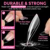 UNA GELLA Extra Short Coffin Nail Tips: XS 216pcs Pre-shape Press on Nails Extra Short Coffin Gel Tips Full Cover Acrylic Fake False Nails Extension 12 Sizes Gelly Tips(Medium Oval)