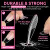 UNA GELLA Extra Short Coffin Nail Tips: XS 216pcs Pre-shape Press on Nails Extra Short Coffin Gel Tips Full Cover Acrylic Fake False Nails Extension 12 Sizes Gelly Tips(Pointed Almond)