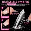 UNA GELLA Extra Short Coffin Nail Tips: XS 216pcs Pre-shape Press on Nails Extra Short Coffin Gel Tips Full Cover Acrylic Fake False Nails Extension 12 Sizes Gelly Tips(B- XS Square)