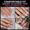 UNA GELLA Extra Short Coffin Nail Tips: XS 216pcs Pre-shape Press on Nails Extra Short Coffin Gel Tips Full Cover Acrylic Fake False Nails Extension 12 Sizes Gelly Tips(A-Short Almond)