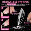 UNA GELLA Extra Short Coffin Nail Tips: XS 216pcs Pre-shape Press on Nails Extra Short Coffin Gel Tips Full Cover Acrylic Fake False Nails Extension 12 Sizes Gelly Tips(A-Short Almond)
