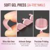 UNA GELLA French Toe Nail Press Ons 312pcs Peach Pink Full Cover Toe Nail Tips Press On Nails Soft Gel Fake Toe Nails Tips Gel Toe Nail Tips Fake Acrylic Toenails For Nail Extensions 12 Sizes