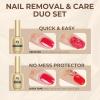 UNA GELLA Gel Polish Remover, Acetone-Free Gel Remover For Nails With Air Dry Liquid Latex Tape For Nail Care – Quick & Easy Low Odor Nail Removal Kit No Need Wrapping