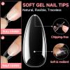 UNA GELLA Lamp-Free Semi Solid Nail Glue for Press Ons: 10ml and Soak Off Gel Nail Glue Remover for False Acrylic Nails 12ml, Super Strong G lue Quick Removal Kit(AlmondNail)