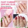 UNA GELLA Lamp-Free Semi Solid Nail Glue for Press Ons: 10ml and Soak Off Gel Nail Glue Remover for False Acrylic Nails 12ml, Super Strong G lue Quick Removal Kit(A02-Solid Nail Glue Kit)