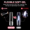 UNA GELLA Long Square Gel Nail Tips XXL: Pre shaped Full Cover Gel Tapered Square Straight Nail Tips 120PCS for Fake False Nails Extensions 12 Sizes DIY Press On Nails No Need File