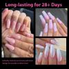 UNA GELLA Medium Almond Gel Nail Tips, 504PCS Clear Fake Nails Tips Shape Full Cover Acrylic Gel Nail Extension For Diy Home Salon 12 Sizes(Medium Coffin)
