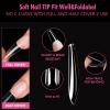 UNA GELLA Medium Almond Gel Nail Tips, 504PCS Clear Fake Nails Tips Shape Full Cover Acrylic Gel Nail Extension For Diy Home Salon 12 Sizes(Medium Coffin)