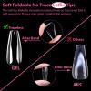 UNA GELLA Medium Almond Gel Nail Tips, 504PCS Clear Fake Nails Tips Shape Full Cover Acrylic Gel Nail Extension For Diy Home Salon 12 Sizes(Medium Coffin)