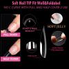 UNA GELLA Medium Almond Gel Nail Tips, 504PCS Clear Fake Nails Tips Shape Full Cover Acrylic Gel Nail Extension For Diy Home Salon 12 Sizes(MediumAlmond)