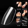 UNA GELLA Medium Almond Gel Nail Tips, 504PCS Clear Fake Nails Tips Shape Full Cover Acrylic Gel Nail Extension For Diy Home Salon 12 Sizes(Short Square)