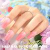 UNA GELLA Medium Coffin Fake Nails Full Matte Gel Nail Tips Coffin Half Cover 216pcs Clear Gel No C Curve Acrylic False Nail Tips 12 Sizes Easily DIY Salon Nail Extensions for Starter Pro