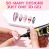 UNA GELLA Metallic Silver 3D Gel Nail Art 15g, No Wipe Sculpting Gel Polish for Nail Designs, Charms and Gems Decoration, Lamp Curing Required DIY Art Salon at Home(Silver)