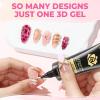 UNA GELLA Metallic Silver 3D Gel Nail Art 15g, No Wipe Sculpting Gel Polish for Nail Designs, Charms and Gems Decoration, Lamp Curing Required DIY Art Salon at Home(Bronze Gold)